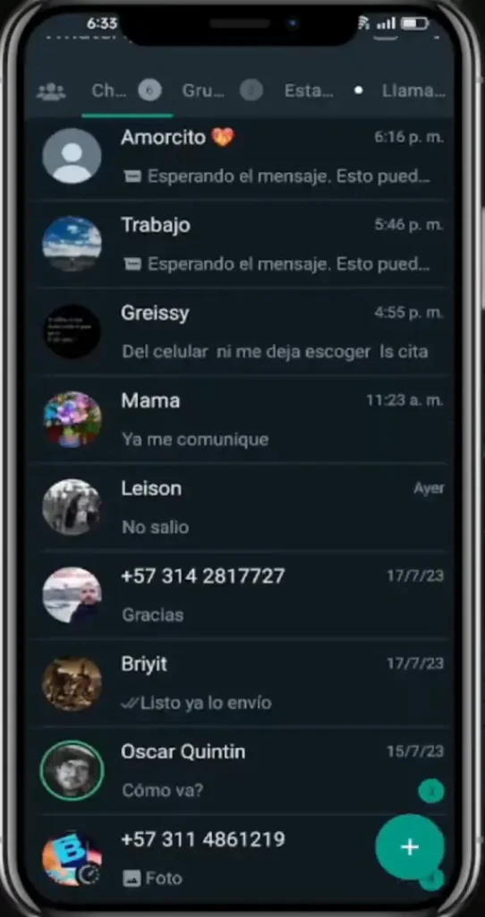 usando WhatsApp Plus